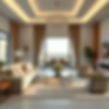 Luxurious living room interior design of a villa in Al Gurm
