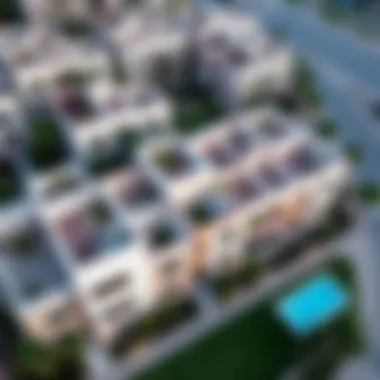 Aerial view showcasing Arada townhouse development