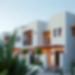 Stunning exterior architecture of Arada townhouses