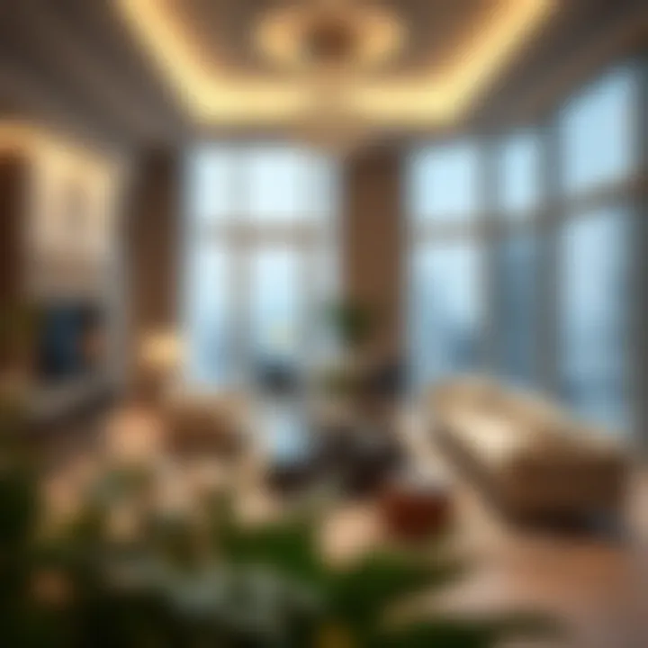 Interior of a luxury apartment representing high-end property types