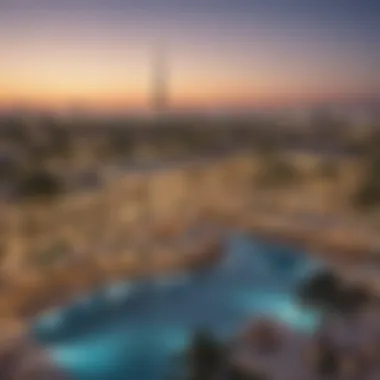 Dubai Real Estate Market Dynamics Bustling Dubai real estate market with agents and clients