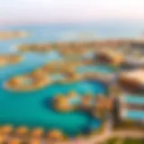 Aerial view showcasing the serene waters of Damac Lagoons