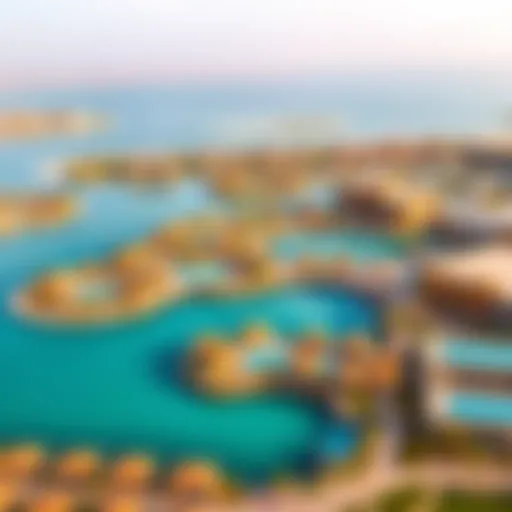 Aerial view showcasing the serene waters of Damac Lagoons
