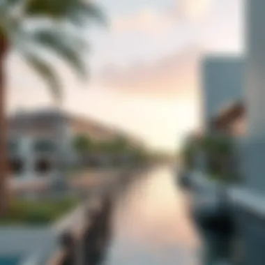 Luxurious waterfront properties along Eden House Canal