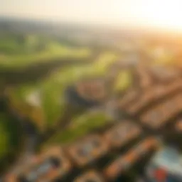 Stunning aerial view of Emaar South Golf Links showcasing the lush greens and community layout
