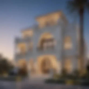 Luxurious Dubai Property Exterior Stunning exterior view of the luxurious Dubai property