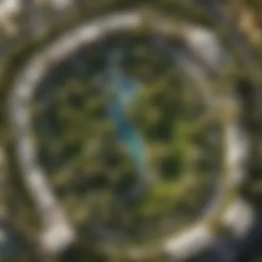 Aerial Perspective of Aljurf Gardens Aerial view of Aljurf Gardens showcasing its lush greenery and modern architecture