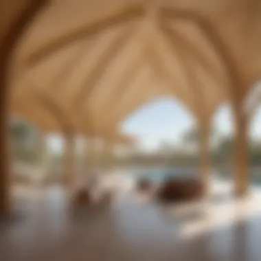 Interior Spaces of Furjan Pavilion Interior view of the Furjan Pavilion highlighting community engagement spaces