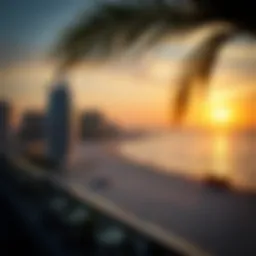 Stunning view of Dubai beachfront at sunset