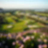 Panoramic view of Dubai Hills Golf Course showcasing lush greens and fairways