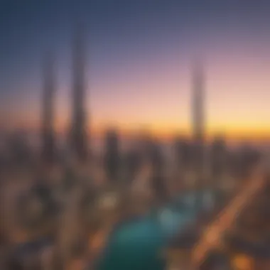 Breathtaking Dubai Skyline with Luxury Apartments Panoramic view of Dubai skyline showcasing luxury apartments