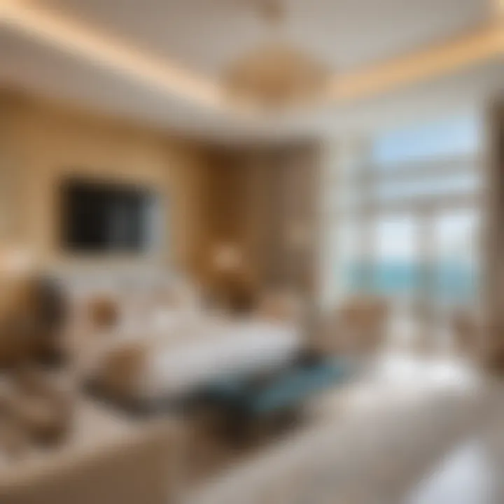 Luxurious suite interiors with high-end furnishings