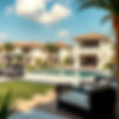 Luxury Homes Overlooking the Golf Course Luxurious residential properties adjacent to the golf course