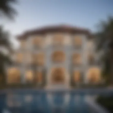 Elegant Architecture of a Luxurious Villa in Jumeirah Golf Estate Luxurious villa in Jumeirah Golf Estate highlighting architectural elegance.