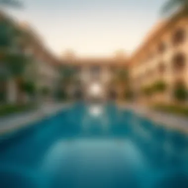 Serene Pool Area of Jumeirah Zabeel Saray Stunning pool area surrounded by lush landscapes