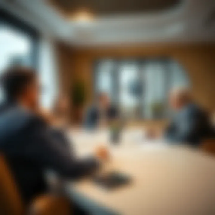 A strategic business meeting discussing real estate investment opportunities