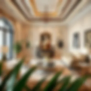 Elegant Interior of a Luxury Villa in Dubai Lavish interior showcasing elegant furnishings and decor in a Dubai villa.