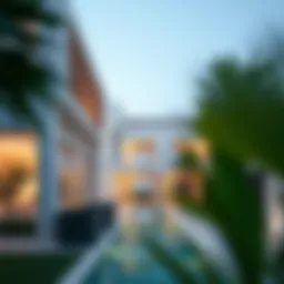 Stunning view of a luxury villa in Dubai with a modern architectural design.