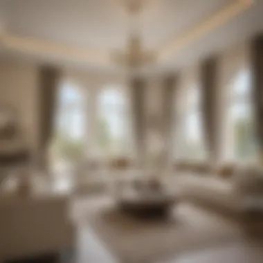 Elegant Interior Design of Jumeirah Villas Luxurious interior of a Jumeirah Villa featuring elegant furnishings and decor