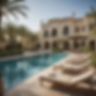 Luxury Community Amenities in Dubai Exclusive community amenities including a pool and gardens