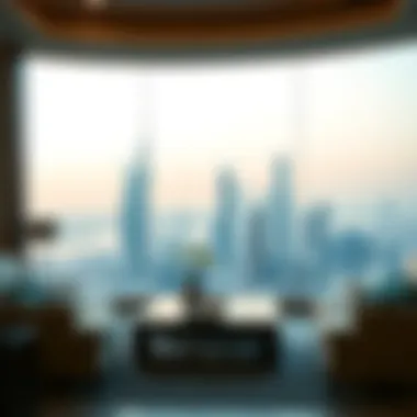 Panoramic view of the Dubai skyline from a luxury mansion