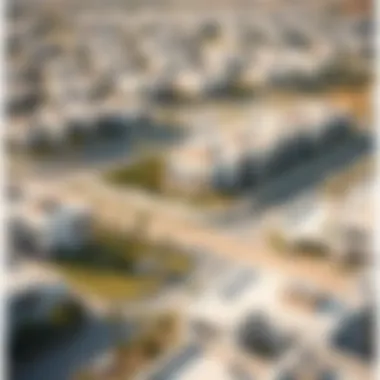 Aerial View of Massar Community Aerial view of Massar community showcasing modern architecture