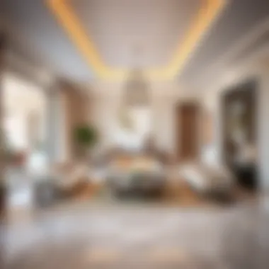 Luxurious interior design of a Nad Al Sheba 3 Villa emphasizing elegance