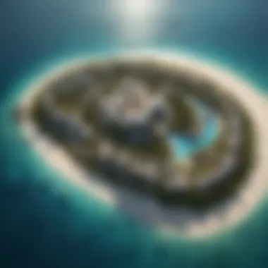 Nurai Island's Exquisite Layout from Above Aerial view of Nurai Island highlighting its layout