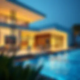 Stunning exterior view of an Ocean House in Dubai with modern architecture