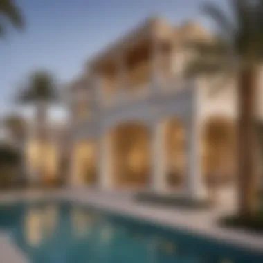 Luxury Villa Exterior at Palm Jebel Ali Stunning exterior view of a luxury villa at Palm Jebel Ali