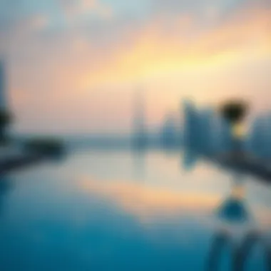 Luxurious infinity pool overlooking the skyline