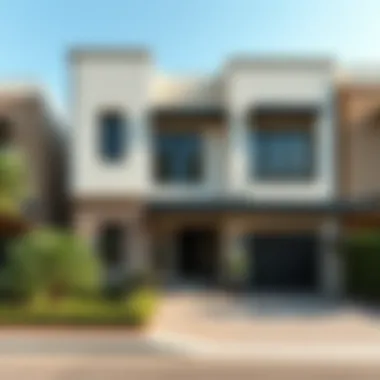 Luxurious Pulse Townhouse Exterior Exterior view of a luxurious pulse townhouse in Dubai