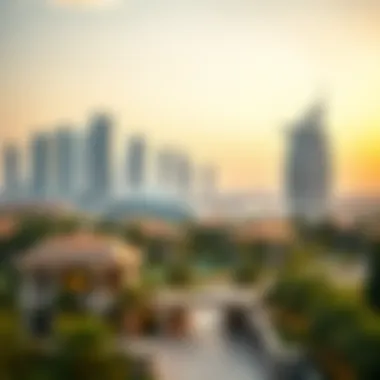 Stunning skyline of Dubai with Sobha Reserve in the foreground