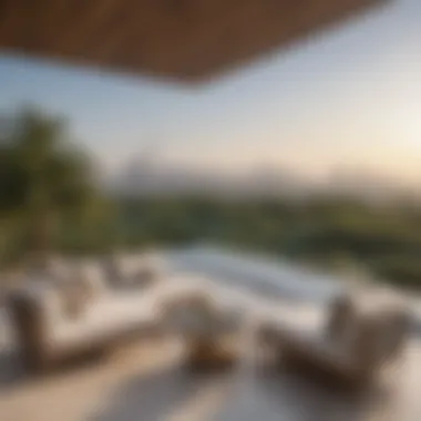 Stunning Views from Sobha Villas Scenic view from a Sobha Villa terrace overlooking Dubai's skyline