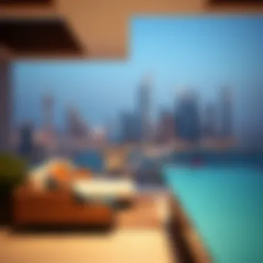 Astonishing Views from Villa Terrace Breathtaking view from a villa terrace overlooking Dubai's skyline