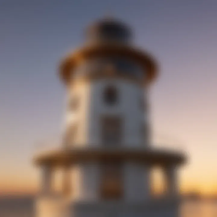 The Bulgari Lighthouse at sunset showcasing its architectural brilliance