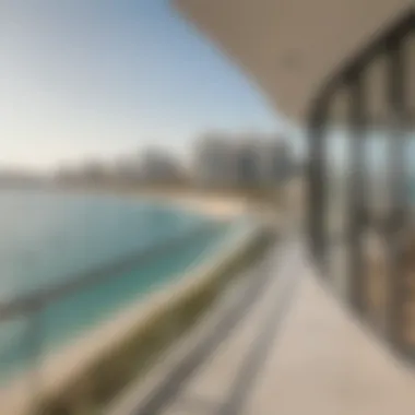 Stunning view from a balcony overlooking the Palm Jumeirah coastline