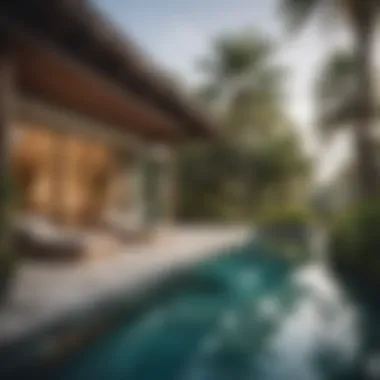Outdoor Serenity at Five Palm Villa Elegant outdoor space and pool area