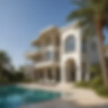 Luxurious villa architecture on Palm Jumeirah