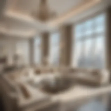 Luxurious Interior of a Dubai Penthouse Elegant interior of a modern Dubai penthouse with luxurious furnishings