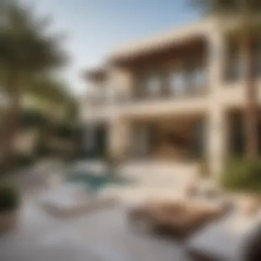 Serene Outdoor Living in Dubai Hills Serene outdoor space of a villa in Dubai Hills