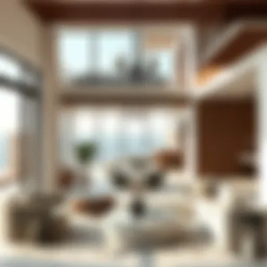 Open Concept Interior of the Maya Townhouse Interior layout of a Maya townhouse highlighting open spaces and contemporary decor