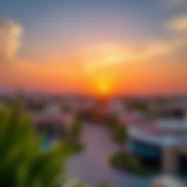 Picturesque Sunset Over Arabian Ranches A picturesque sunset view over Arabian Ranches homes