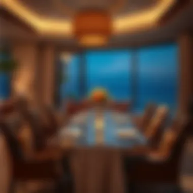 Gourmet Dining with a Sea View Elegant dining setting overlooking the sea