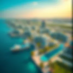 Stunning aerial view of Palm Jumeirah Frond C showcasing unique villas