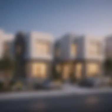 Contemporary Architecture of Al Furjan Townhouses Stunning modern townhouse exterior in Al Furjan