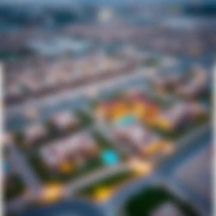 Aerial view of Arabian Ranches illustrating the villa layout and community