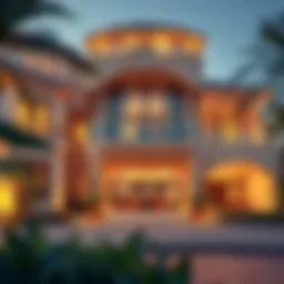 Luxurious villa exterior showcasing Arabian architectural design