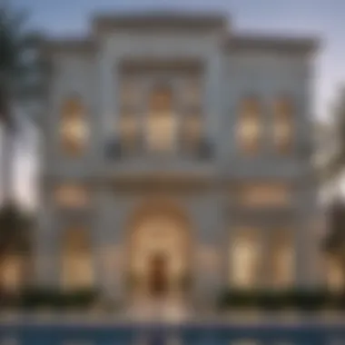 Stunning Villa Facade in Dubai Luxurious villa exterior in Dubai