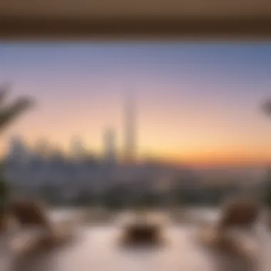 Breathtaking Skyline from a Villa Picturesque Dubai skyline view from a villa